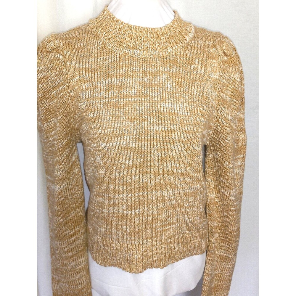 Francesca's Harper Heritage Sweater Mock Neck Heather Oat Marled Size M New !!!
